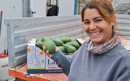 mujer con aguacate